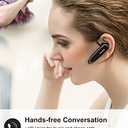 New bee Bluetooth Earpiece V5.0 Wireless Handsfree Headset with Microphone 24 Hrs Driving Headset 60 Days Standby Time for iPhone Android Samsung Laptop Trucker Driver (Black)