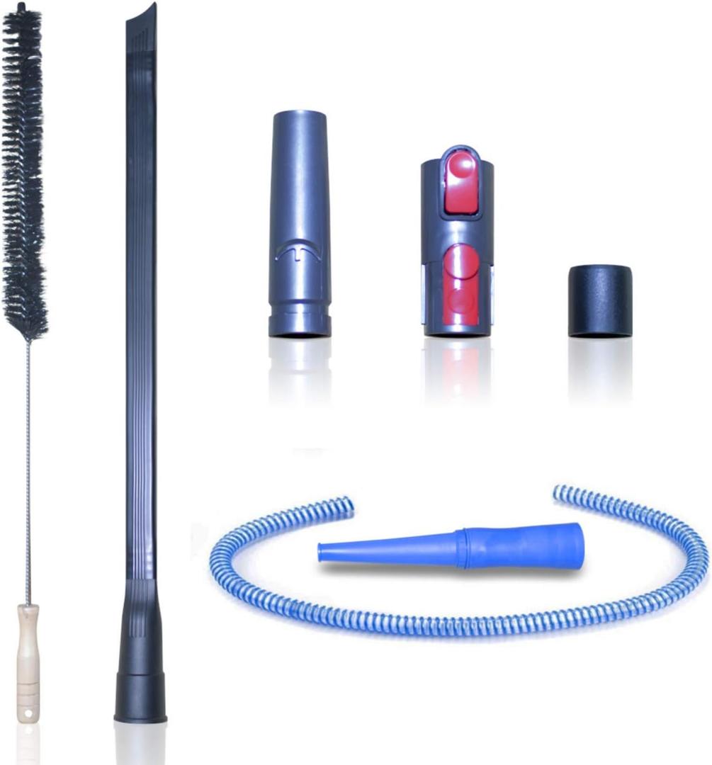 Dryer Vent Cleaner Kit & Refrigerator Condenser Coil Brush-Dryer Lint Brush Vent Trap Cleaner-Vacuum Attachment for Small Crevice-Dryer Cleaner Brush