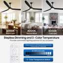 82 Inch Extra Large Black Ceiling Fans with Lights and Remote | 3 Wood Blades, DC Motor, High CFM, Noiseless, Propeller Damp Rated Outdoor Ceiling Fan for Patios, Exterior