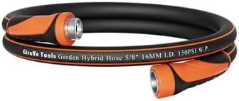 Giraffe Tools Leader Hose 5/8 inch x 5ft for Garden, Short Heavy Duty Water Hose, Lightweight & Flexible Hybrid Hose with Male to Female Fittings & Swivel Handle