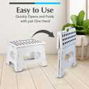 Handy Laundry Folding Lightweight Step Stool - Sturdy Enough to Support Adults and Safe Enough for Kids - Opens Easy with One Flip - Great for Kitchen, Bathroom or Bedroom (White | 2-Pack)