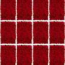 BLOSMON Flower Wall Panel Backdrop - 12 Pcs 24 x 16 Inch Red Artificial Hydrangea Floral Panels for Wedding Party Baby Bridal Shower Decor - 3D Fake Silk Flower Backdrop Decoration