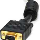 Monoprice 102897 3-Feet Super VGA Male to Female Monitor Cable with Ferrites Black