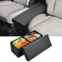 Autorder Car Seat Organizer for 2020-2025 2026 Kia Telluride Accessories Portable Backseat Organizer with Lid Handles Multipurpose Car Floor Storage for Kids Toys Baby Products Daily Necessities