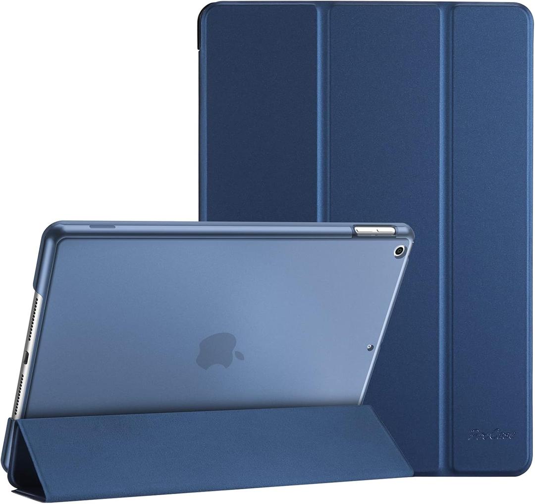 ProCase for iPad 9th/ 8th/ 7th Generation Case 10.2 Inch (2021/2020/2019 Release), 10.2 iPad Case 9th/ 8th/ 7th Gen Cover, Slim Smart Cover with Translucent Hard Shell Back -Darkblue