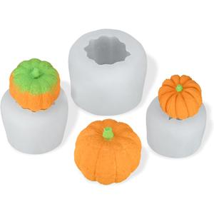 Sakolla 3D Pumpkin Candle Molds, 3 Pack Pumpkin Silicone Mold for DIY Epoxy Resin, Handmade Soap, Candle, Cake Baking