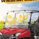 MDPROMCP Windshield Compatible With Polaris Ranger Mid-Size 400 2010-2014 | Shatter-Proof PC; Scratch-Resistant Coating; UV Anti-Haze Protection; Crystal-Clear Visibility; Blocks Wind Dust Debris