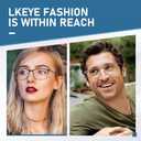 LKEYE Distance Nearsighted Glasses Blue Light Glasses Men Women Metal Spring Hinge Myopia Eyeglasses