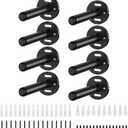 8pcs Floating Shelf Bracket Heavy Duty Shelving Mounting Brackets Hidden Floating Shelf Hardware,Black Metal Shelf Support Bracket (4 inch --8pcs--Without Tools)