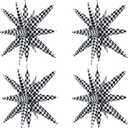 TONIFUL 4 Pcs 22inch 4D Checkered Explosion Star Mylar Balloons 14Point Checkered Star Balloons for Racing Themed Party Decorations Fast Race Car Birthday Baby Shower Photo Booth Backdrop Supplies