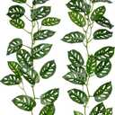 2Pcs Artificial Monstera Leaves Vines 4ft Fake Hanging Plant Ivy Vines Greenery Garland Faux Tropical Vine Decor for Wall Jungle Luau Beach Birthday Party Indoor Outdoor Home Dcor (Monstera#style 1)