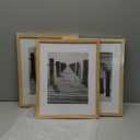 KTKDE 11x14 photo frames Set of 3 8 × 10 mats or 11x14 without MATS MDF covered wood grain paper frame, real glass 11 by 14 Studio Gallery Wall Art poster frame the best gift