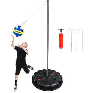 Tetherball Ball and Rope, Portable Tetherball Set with Sturdy Base, Tether Balls and Rope Set with Heavy Duty Poles for Backyard Family Kids Fun Outdoor Games