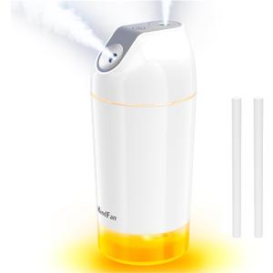 HandFan Mini Humidifier Battery Operated, 480ml Rechargeable Portable Wireless Ultrasonic humidifier, Small Personal Cordless Cool Mist Humidifiers for Bedroom Office Travel Car Plants(Gray)