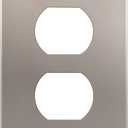 ENERLITES, Nickel Elite Series Duplex Outlet Receptacle Cover, Screwless Wall Plate, Standard Size, 1-Gang 4.68" x 2.93", Unbreakable Polycarbonate Thermoplastic, UL Listed, SI8821-NK