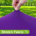 Smiry Round Spandex Tablecloth, Elastic Fitted Washable Tablecloths for 42"-50" Tables, Waterpoof Stretch Picnic Table Cover for Dining, Indoor and Outdoor, Purple, For Up to 42"-50" Round
