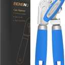 Beneno Heavy Duty Hand Can Opener Manual with Magnet, Durable Sharp Carbon Steel Blade Smooth Cutting, Big Effort-Saving Knob & Soft Grip Handle, Multifunctional Bottle Opener, Klein Blue