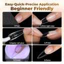 UNA GELLA Long Stiletto Nail Tips 504PCS, Full Cover Pre-Etched Long Stiletto Almond Clear Fake Nails Tips, Sturdy Acrylic Press on Nails, No C Curve Soft Gel Tip for DIY Nail Extension kit 12 Sizes