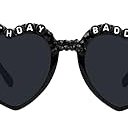Heart Sunglasses BIRTHDAY BADDIE Glasses for Women Girls Sunglasses for Birthday Party Favors Black