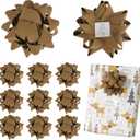 LiBongTa 4.5 Inch Brown Velvet Ribbon Gift Bow Decorative Bows, Premade Christmas Bows for Gift Wrapping Self Adhesive, Wrapping Bows for Presents, Party Favor, Holiday, Wedding, Birthday-12 Counts