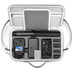 STARTRC PHOTO Osmo 360 Case, Travel Carrying Case with Customized Partitions for DJI Osmo 360 Accessories, Portable PU Leather Bag with Shoulder Strap and Carry Handle