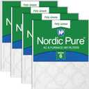 Nordic Pure 16x25x1 (Actual Size: 15 1/2 x 24 1/2 x 3/4) Poly Green MERV 6 AC Furnace Air Filters – Reduces Dust, Pollen, Pet Dander & Allergens – 4-Pack