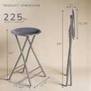 Lavish Home Folding Stool - Set of 2 Counter Height Bar Stools 24-Inch Backless Folding Chairs with 225lb Capacity for Kitchen, Rec Room, or Game Room (Gray)