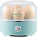 Elite Gourmet EGC115M Easy Egg Cooker Electric 7-Egg Capacity, Soft, Medium, Hard-Boiled Egg Cooker with Auto Shut-Off, Measuring Cup Included, BPA Free, Retro Mint
