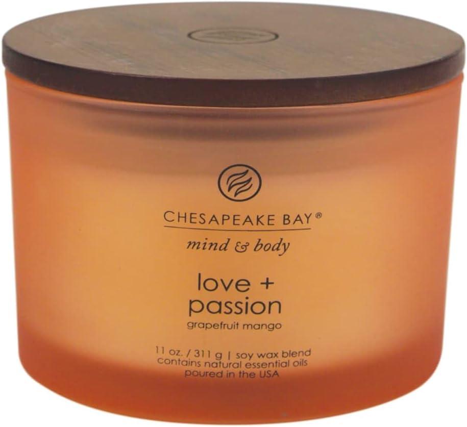 Chesapeake Bay Candle PT40255 Scented Candle Love + Passion (Grapefruit Mango) Coffee Table Orange Home Dcor (11oz)