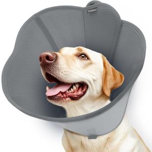 Upgraded Dog Cone Collar for Dogs, Soft Dog Cone with Double-Layer Design, Adjustable Pet Recovery Collar for Dogs After Surgery, Elizabethan Collar (XL, Grey) 