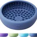 Dog Lick Bowl, Bestalk Anxiety Relief Lick Mat for Dogs, Non-Slip Freeze Licking Bowl Enrichment Puzzle Feeder for Distraction, BPA Free Silicone, Dishwasher Safe (Small, Dark blue)