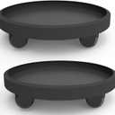 2 Pack of 11 Inch Heavy Duty Plant Caddy with Wheels,Rolling Plant Stand Pot Trolley,Wheeled Planter Saucer Tray,Potted Flower Mover Dolly with Casters Round Coaster for Indoor Outdoor (Brown)