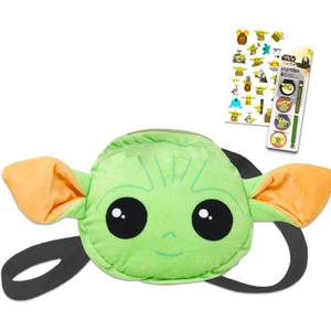 Baby Yoda Plush Purse Set - Bundle of Star Wars Plushie with Straps Plus Star Wars Stickers and More | Baby Yoda Crossbody Bag for Girls