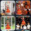 Pasimy Day of The Dead Bulletin Board Set Colorful Sugar Skull Classroom Decorations Mexican Dia De Los Muertos Cutouts with 3D Paper Flowers for Door Wall Decor Fiesta Halloween Party(Classic)