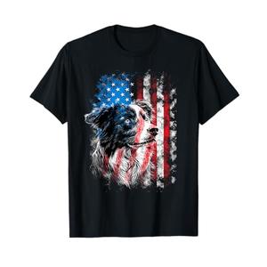 Australian Shepherd 4th of July Dog Lover Men Women T-Shirt XL