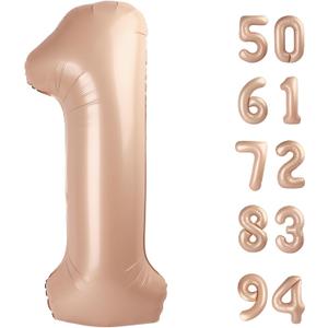 40 Inch Light Brown 1 Balloon for First Birthday, Tan 1st Number Balloons Khaki Birthday Decorations for Girl Boy Kids Toddler Baby, Beige One Giant Number 1 Balloon