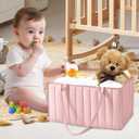 SWEET DOLPHIN 2-Pack Baby Diaper Caddy Organizers, Stylish Storage Baskets for Newborn Essentials, Diaper Station & Car Travel, Value Bundle for Baby Shower Gifts & Registry Must-Haves - Pink
