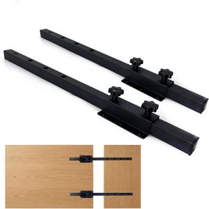 Heavy Duty Table Extension Brackets (Set of 2), 26" Steel Support Rails for DIY Dining Table Leaf, Matte Black Steel Hardware for Extending Solid Wood Dining Tables