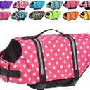 Dog Life Jacket with Rescue Handle, Dog Life Vest for Swimming Boating, Adjustable Reflective Puppy Swim Vest with Superior Buoyancy for  Dogs, large