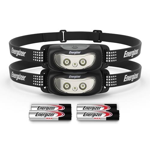 Energizer Universal+ LED Headlamp (2-Pack), Bright Head Lamp for Outdoors, Camping and Emergency Light, IPX4 Water Resistant (Batteries Included)
