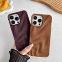 Caseative for iPhone 16 Pro Max Case,Water Ripple Pattern Wave Phone Case (Wine Red)