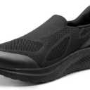 Men's Hands-Free Slip On Walking Shoes Laceless Comfortable Tennis Sneakers (8.5, All Black)