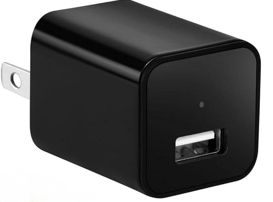 No Audio Charger Camera - Video-Only 1080P Small Camera with Motion Detection - Covert Nanny Cam for Home Indoor Security 