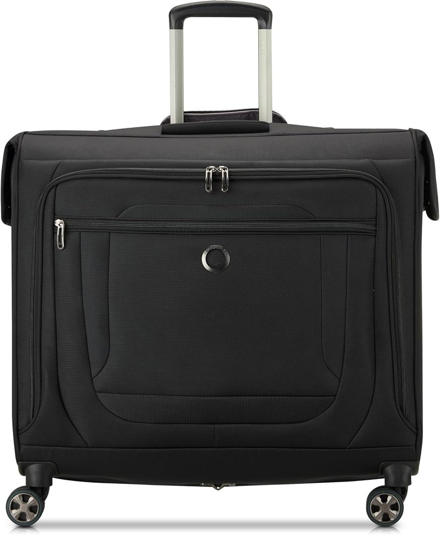 DELSEY PARIS Helium DLX - Rolling Garment Bag with Spinner Wheel - Lightweight Travel Garment Bag - SECURITECH Zip - Suit and Dresses Rolling Travel Bag - Checked Size, Black