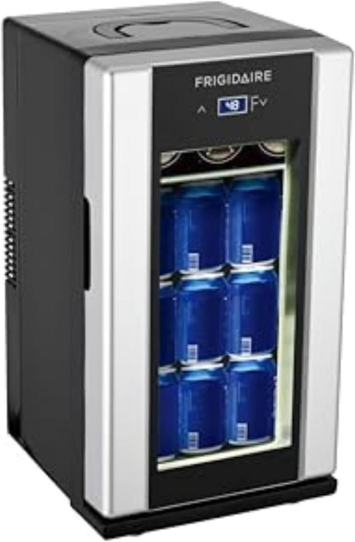 Frigidaire EFMIS567_AMZ, Retro Mini Drink Fridge. 18 Cans Or 4 Wine Bottles, Thermoelectric Drink Fridge- Stainless