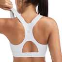 RUNNING GIRL Sports Bras for Women High Support, Adjustable Straps High Impact Racerback Bra with Hook Closure Molded Cup (White, S)