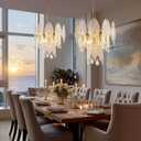 13" Tiered Chandelier, Modern Small 3-Tier Round Chandeliers for Dining Room,4-Light Tiered Crystal Glass Lighting Fixture Kitchen Island,Bedroom,Living RoomL13''  W13''  H16'' (D13"H12.2"only one)