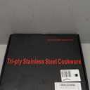 LOLYKITCH 6 Quarts Hybrid Non Stick Tri-Ply Stainless Steel Saut Pan with Lid, 12 Inch Deep Frying Pan, Large Skillet, Induction Cooking Pan, Oven Safe and Detachable Handle