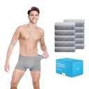 5 Pack Men Disposable 100% Cotton Underwear Portable Lightweight Breathable Boxer Briefs for Travel Fitness Swimming Hotel Spa Hospital Stay Camping Business Trip Individually Packaged Medium Grey, M