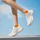 Women's sports socks running comfortable with Cushion anti-bubble 3 pairs low-top high-performance soft socks (7-10, 3 Pair Black/White/Orange)